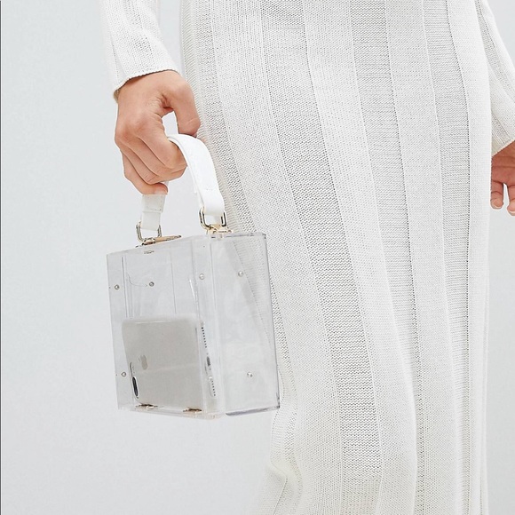 ASOS Off white Midi skirt in Wide Rib - Picture 6 of 8